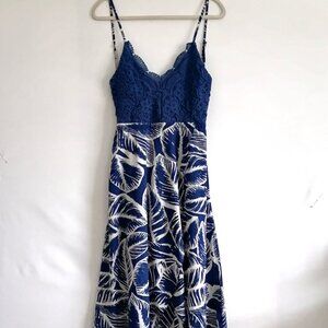 Blooming Jelly Women's Deep V-Neck Asymmetrical Floral Maxi Sundress Size L